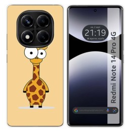 Funda Silicona para Xiaomi Redmi Note 14 Pro 4G diseño Jirafa Dibujos