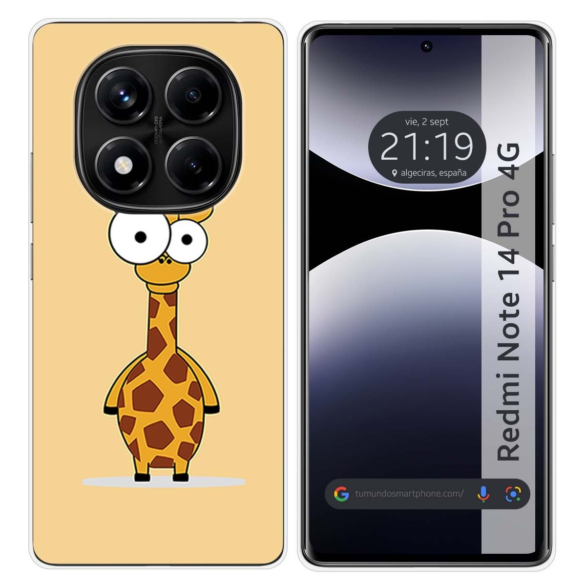 Funda Silicona para Xiaomi Redmi Note 14 Pro 4G diseño Jirafa Dibujos