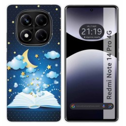 Funda Silicona para Xiaomi Redmi Note 14 Pro 4G diseño Libro Cuentos Dibujos