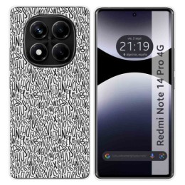 Funda Silicona para Xiaomi Redmi Note 14 Pro 4G diseño Letras Dibujos