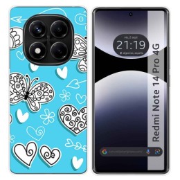 Funda Silicona para Xiaomi Redmi Note 14 Pro 4G diseño Mariposas Dibujos