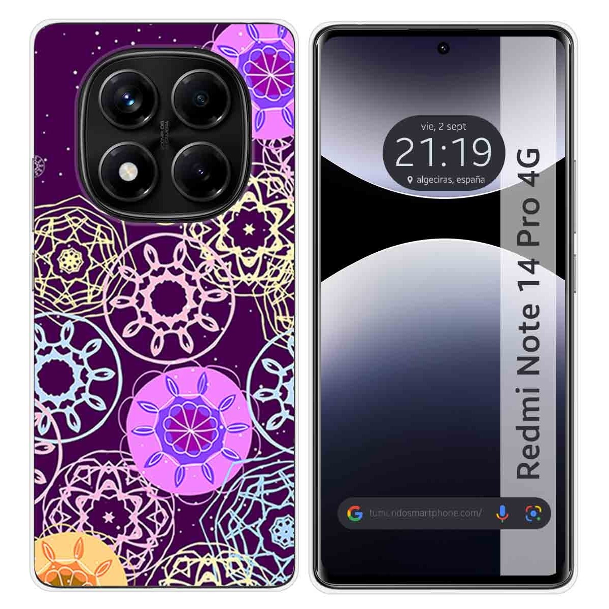 Funda Silicona para Xiaomi Redmi Note 14 Pro 4G diseño Radial Dibujos