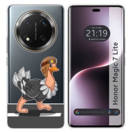 Funda Silicona Transparente para Huawei Honor Magic 7 Lite 5G diseño Avestruz Dibujos