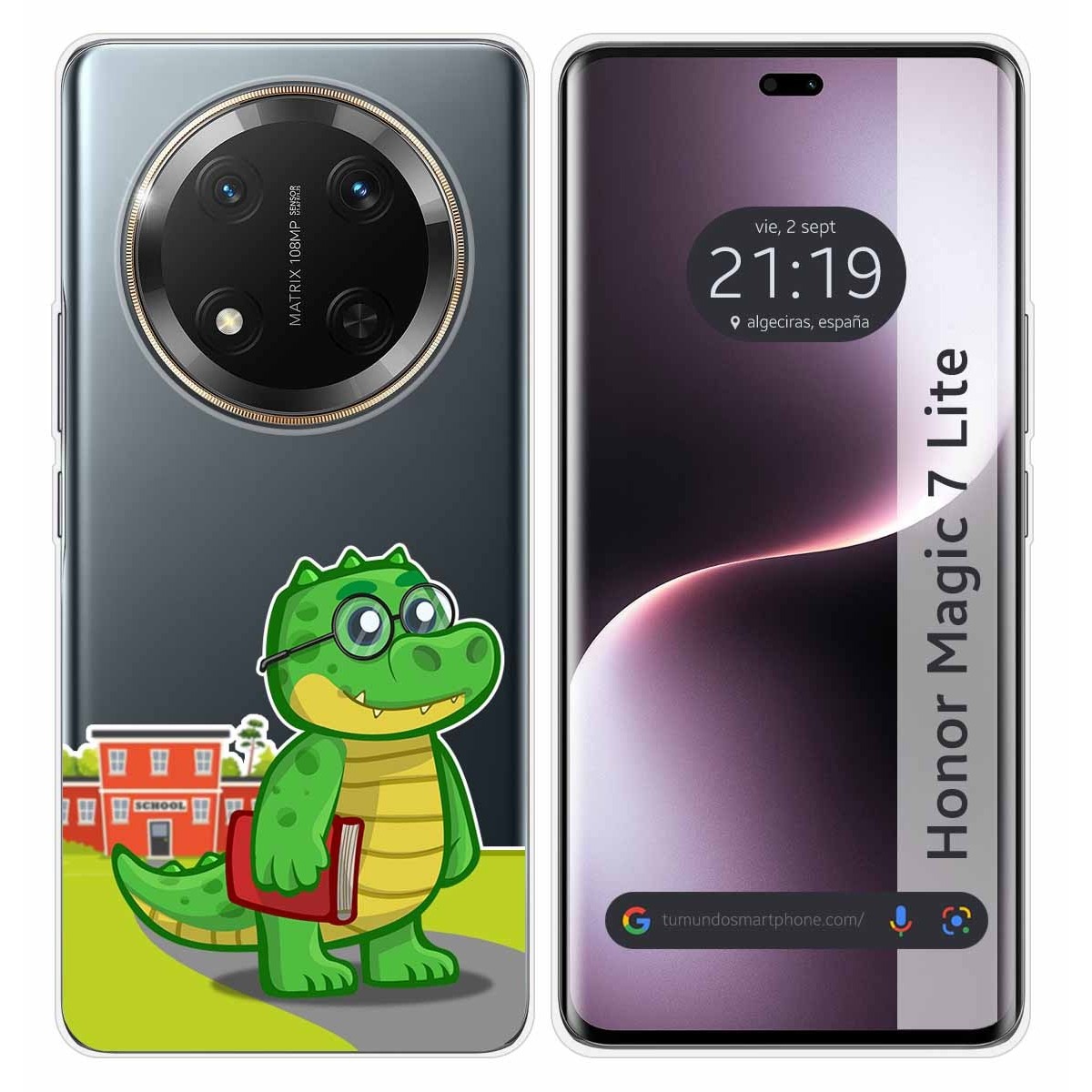 Funda Silicona Transparente para Huawei Honor Magic 7 Lite 5G diseño Coco Dibujos