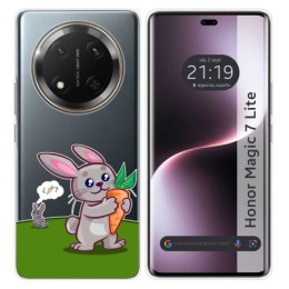 Funda Silicona Transparente para Huawei Honor Magic 7 Lite 5G diseño Conejo Dibujos