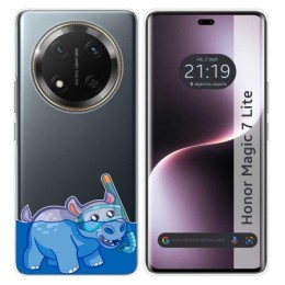 Funda Silicona Transparente para Huawei Honor Magic 7 Lite 5G diseño Hipo Dibujos