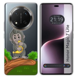 Funda Silicona Transparente para Huawei Honor Magic 7 Lite 5G diseño Mono Dibujos