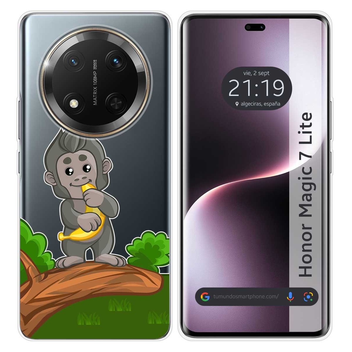 Funda Silicona Transparente para Huawei Honor Magic 7 Lite 5G diseño Mono Dibujos