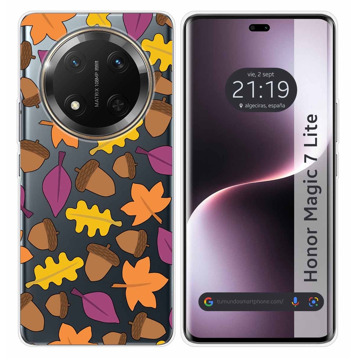 Funda Silicona Transparente para Huawei Honor Magic 7 Lite 5G diseño Otoño Dibujos