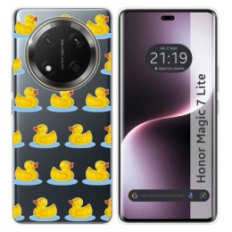Funda Silicona Transparente para Huawei Honor Magic 7 Lite 5G diseño Pato Dibujos