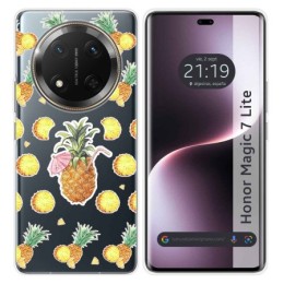 Funda Silicona Transparente para Huawei Honor Magic 7 Lite 5G diseño Piña Dibujos