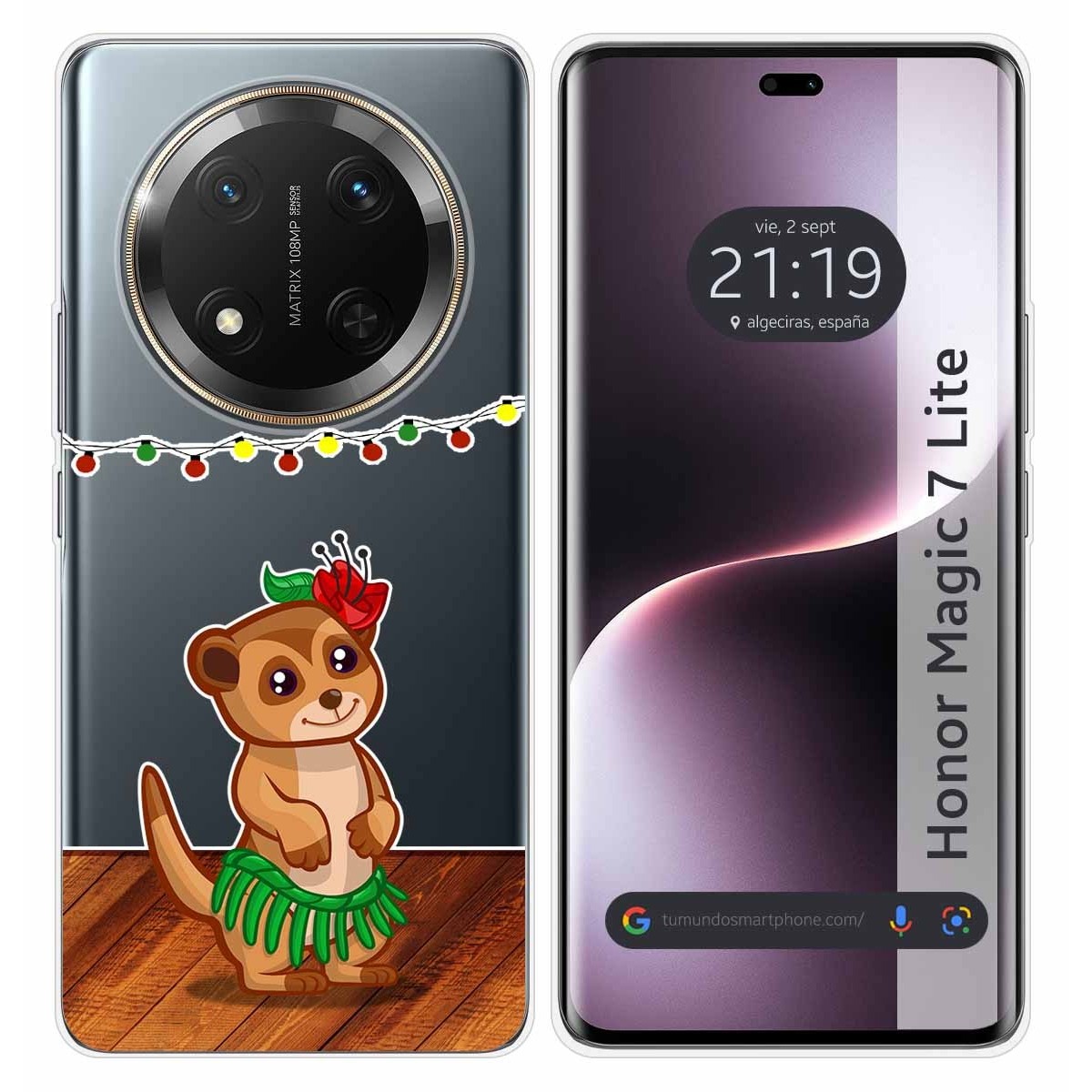 Funda Silicona Transparente para Huawei Honor Magic 7 Lite 5G diseño Suricata Dibujos