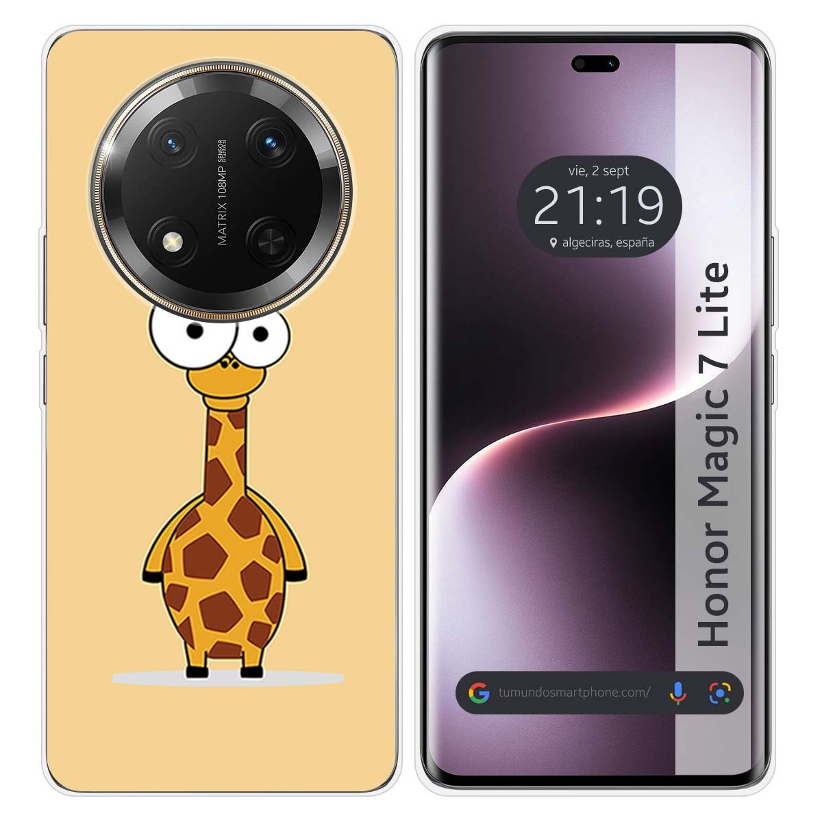 Funda Silicona para Huawei Honor Magic 7 Lite 5G diseño Jirafa Dibujos