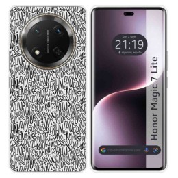 Funda Silicona para Huawei Honor Magic 7 Lite 5G diseño Letras Dibujos