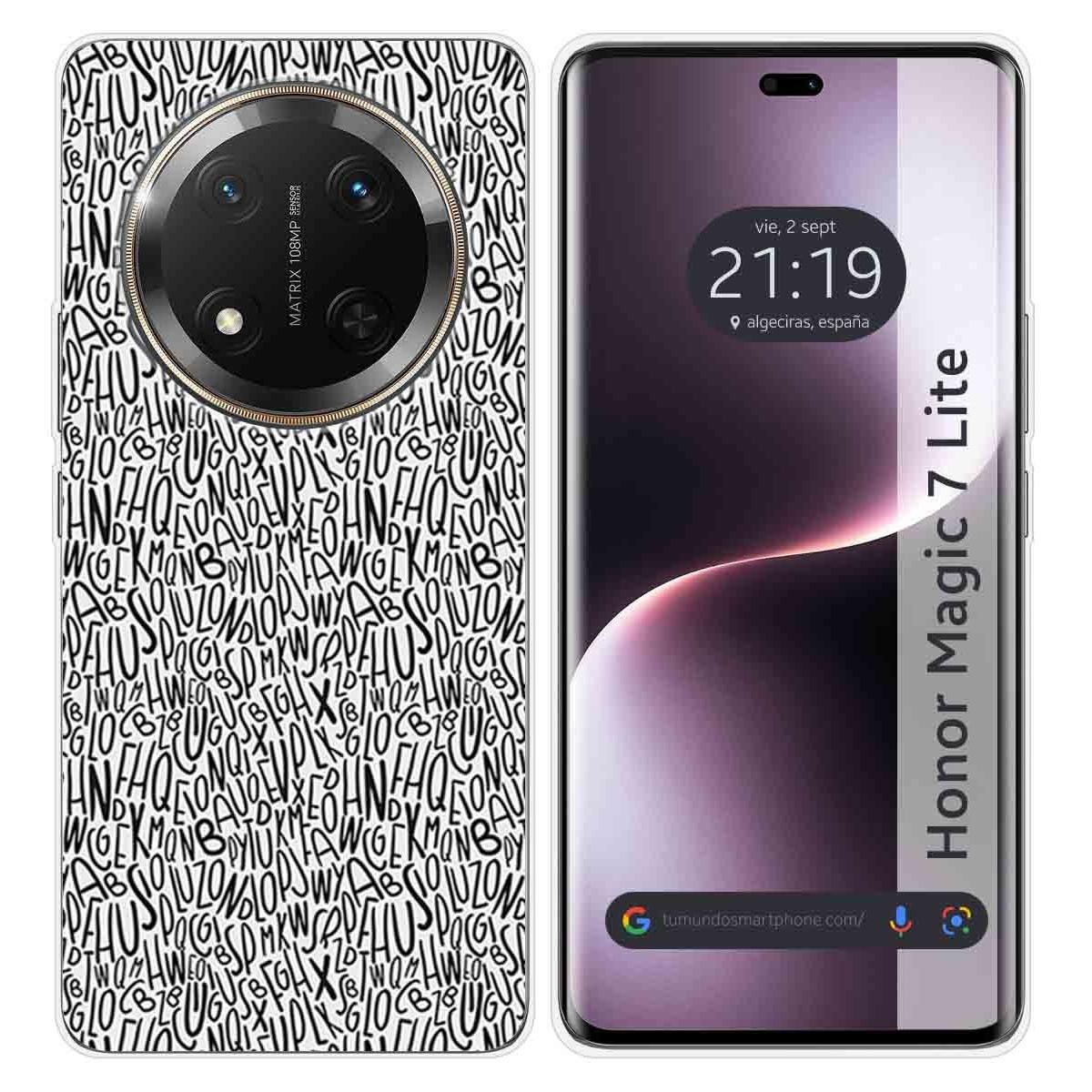 Funda Silicona para Huawei Honor Magic 7 Lite 5G diseño Letras Dibujos