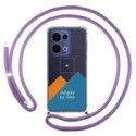 Personaliza tu Funda Colgante Transparente para Oppo Reno 13 5G con Cordon Morado Dibujo Personalizada