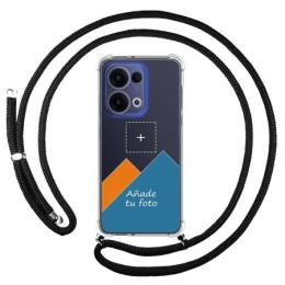 Personaliza tu Funda Colgante Transparente para Oppo Reno 13 5G con Cordon Negro Dibujo Personalizada