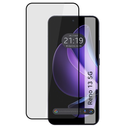 Protector Cristal Templado Completo 5D Full Glue Negro para Oppo Reno 13 5G Vidrio