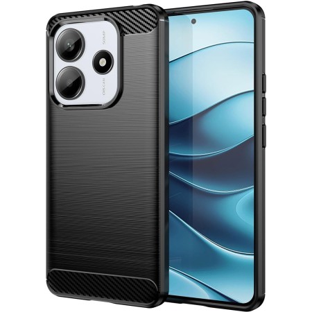 Funda Gel Tpu Tipo Carbon Negra para Xiaomi Redmi Note 14 5G