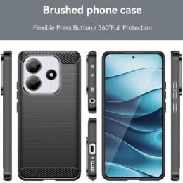Funda Gel Tpu Tipo Carbon Negra para Xiaomi Redmi Note 14 5G 2