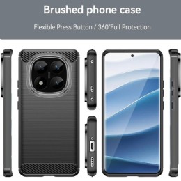 Funda Gel Tpu Tipo Carbon Negra para Xiaomi Redmi Note 14 Pro+ Plus 5G 2