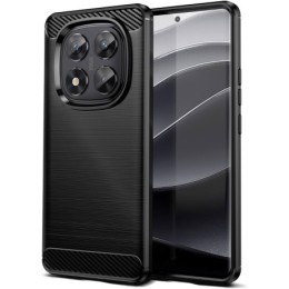 Funda Gel Tpu Tipo Carbon Negra para Xiaomi Poco X7 5G