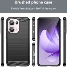 Funda Gel Tpu Tipo Carbon Negra para Oppo Reno 13 Pro 5G 2