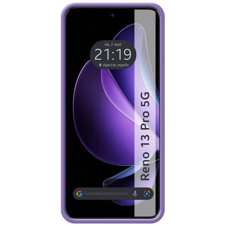 Funda Silicona Líquida Ultra Suave para Oppo Reno 13 Pro 5G color Morada