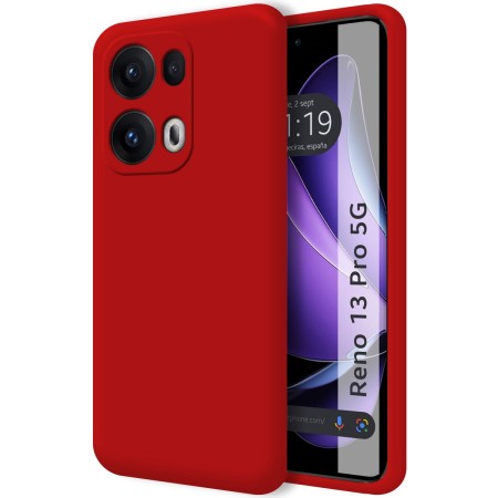 Funda Silicona Líquida Ultra Suave para Oppo Reno 13 Pro 5G color Roja