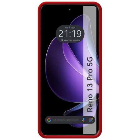 Funda Silicona Líquida Ultra Suave para Oppo Reno 13 Pro 5G color Roja