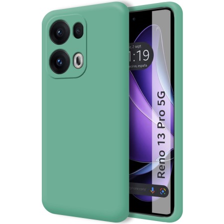Funda Silicona Líquida Ultra Suave para Oppo Reno 13 Pro 5G color Verde