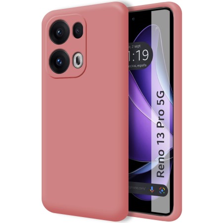 Funda Silicona Líquida Ultra Suave para Oppo Reno 13 Pro 5G color Rosa