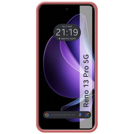 Funda Silicona Líquida Ultra Suave para Oppo Reno 13 Pro 5G color Rosa