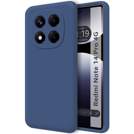 Funda Silicona Líquida Ultra Suave para Xiaomi Redmi Note 14 Pro 4G color Azul