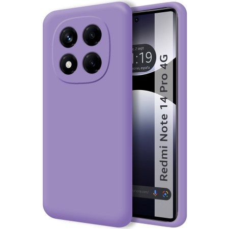 Funda Silicona Líquida Ultra Suave para Xiaomi Redmi Note 14 Pro 4G color Morada