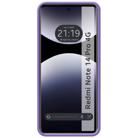 Funda Silicona Líquida Ultra Suave para Xiaomi Redmi Note 14 Pro 4G color Morada