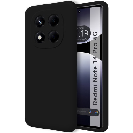 Funda Silicona Líquida Ultra Suave para Xiaomi Redmi Note 14 Pro 4G color Negra