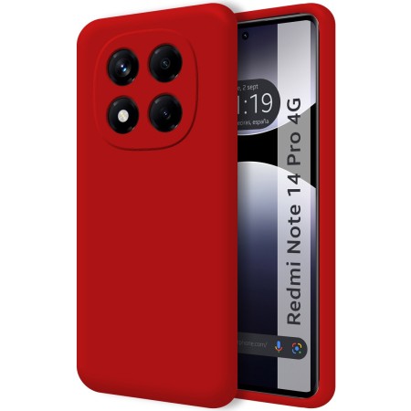 Funda Silicona Líquida Ultra Suave para Xiaomi Redmi Note 14 Pro 4G color Roja