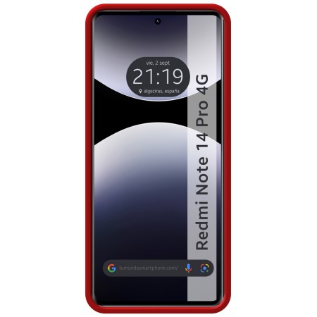Funda Silicona Líquida Ultra Suave para Xiaomi Redmi Note 14 Pro 4G color Roja