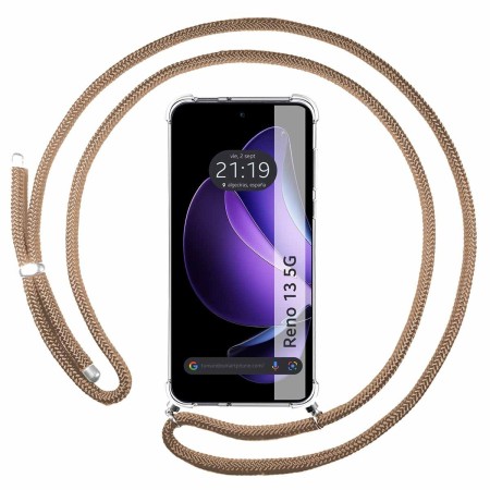 Funda Colgante Transparente para Oppo Reno 13 5G con Cordon Camel