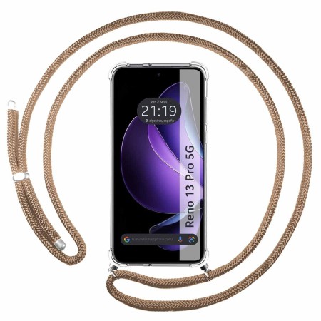 Funda Colgante Transparente para Oppo Reno 13 Pro 5G con Cordon Camel