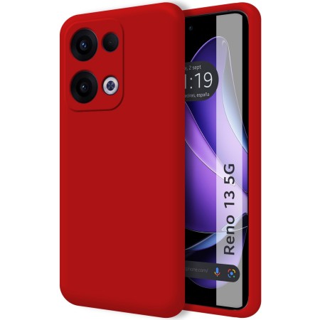 Funda Silicona Líquida Ultra Suave para Oppo Reno 13 5G color Roja