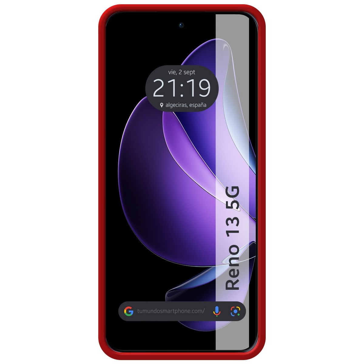 Funda Silicona Líquida Ultra Suave para Oppo Reno 13 5G color Roja