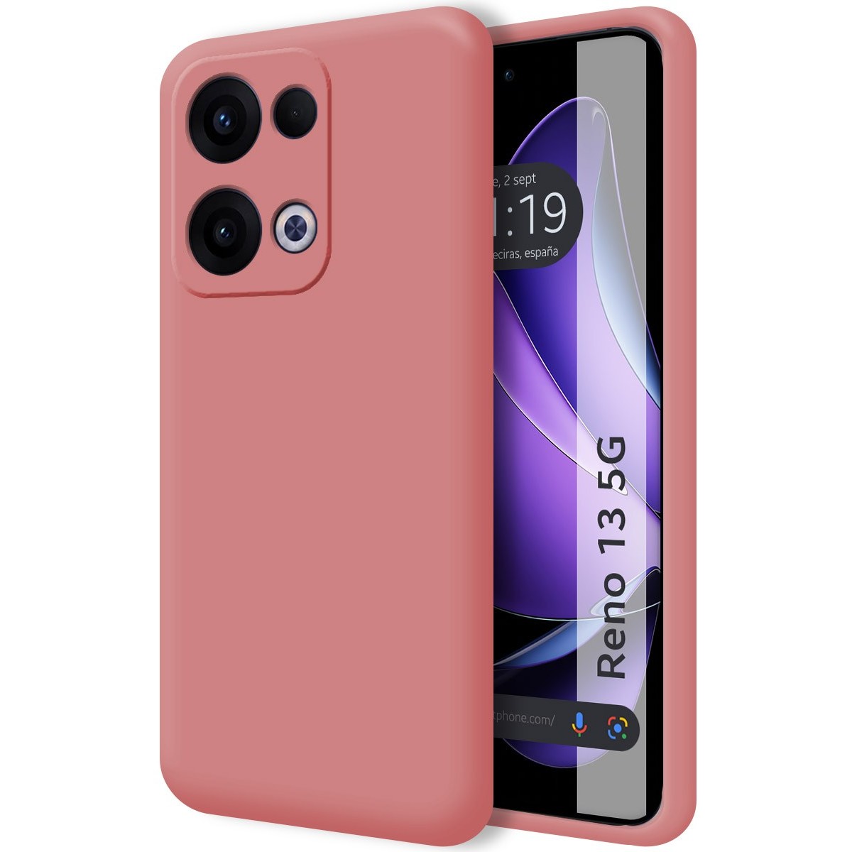 Funda Silicona Líquida Ultra Suave para Oppo Reno 13 5G color Rosa
