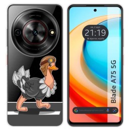 Funda Silicona Transparente para Zte Blade A75 5G diseño Avestruz Dibujos