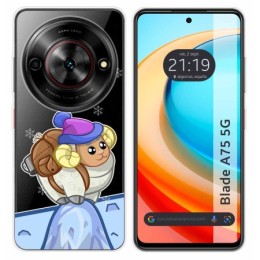 Funda Silicona Transparente para Zte Blade A75 5G diseño Cabra Dibujos