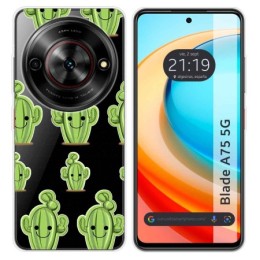 Funda Silicona Transparente para Zte Blade A75 5G diseño Cactus Dibujos