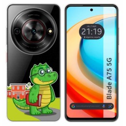 Funda Silicona Transparente para Zte Blade A75 5G diseño Coco Dibujos