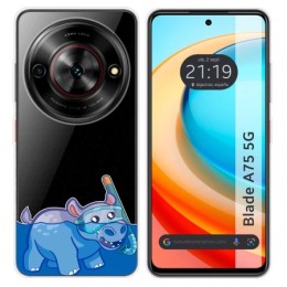 Funda Silicona Transparente para Zte Blade A75 5G diseño Hipo Dibujos