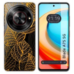 Funda Silicona Transparente para Zte Blade A75 5G diseño Hojas Dibujos